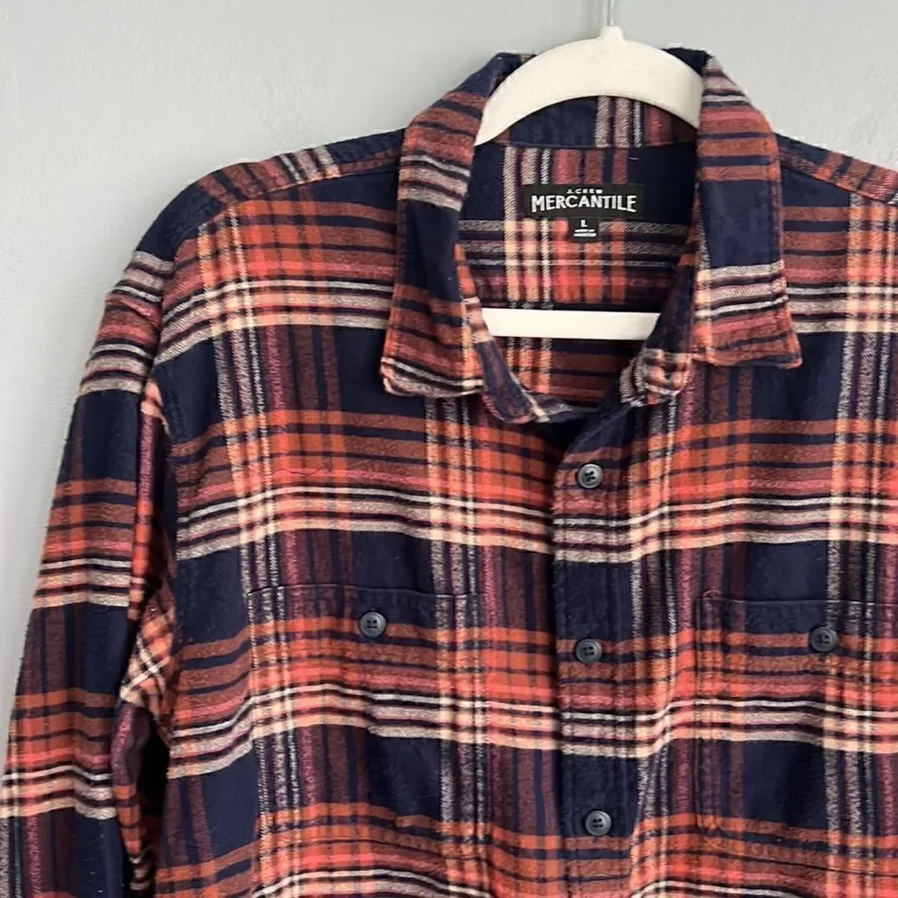 J Crew Men’s L flannel shirt Fall Cozy Autumn casual